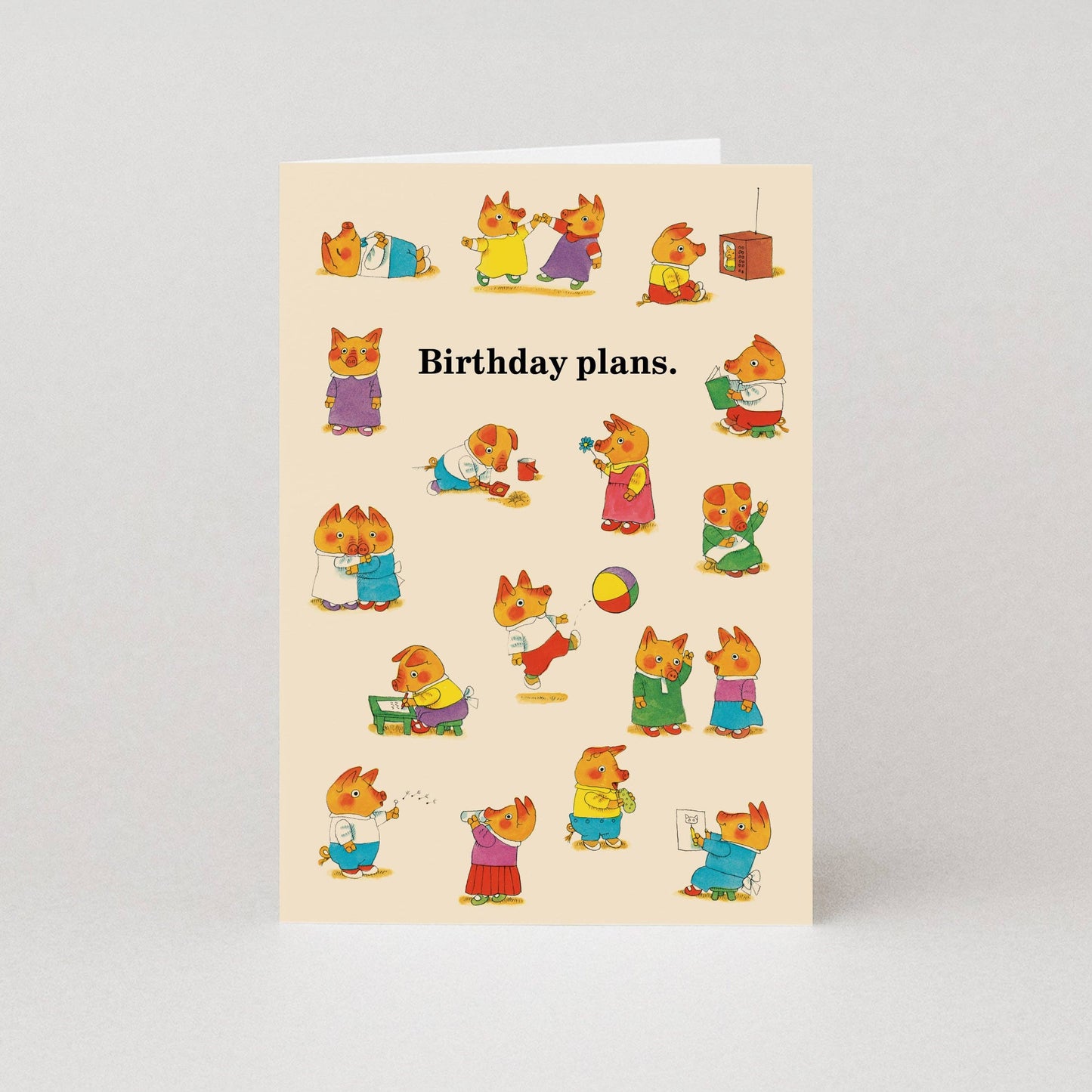 Richard Scarry Birthday Plans Greetings Card by Studio Boketto