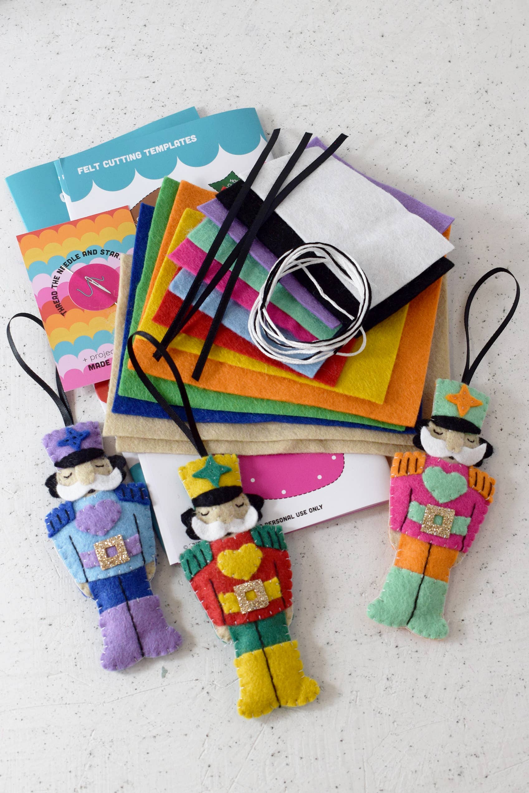 Rainbow Nutcrackers Felt Decoration Kit Me Not And Green