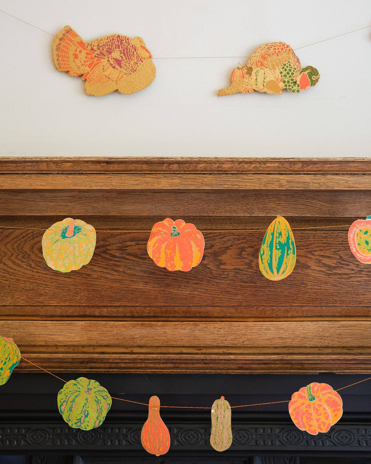 Sustainably sourced paper autumn garland decoration