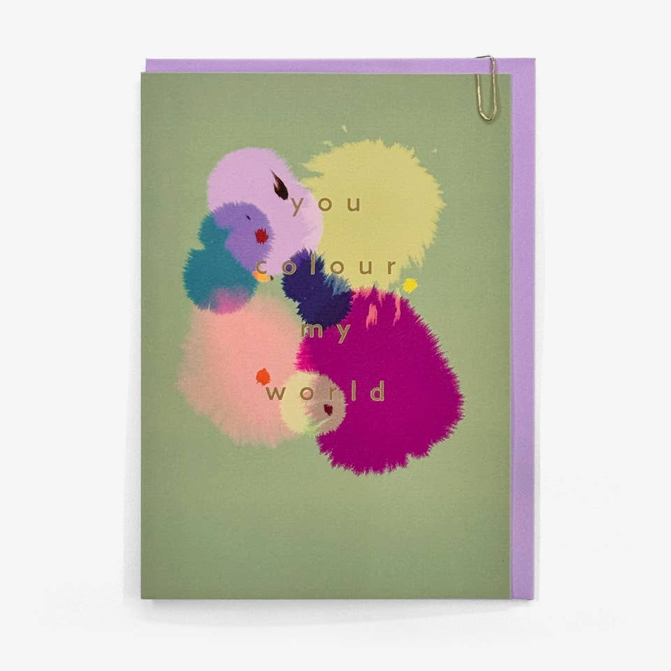 Galaxy Tie-Dye Cosmic Love Greeting Card - You Colour My World