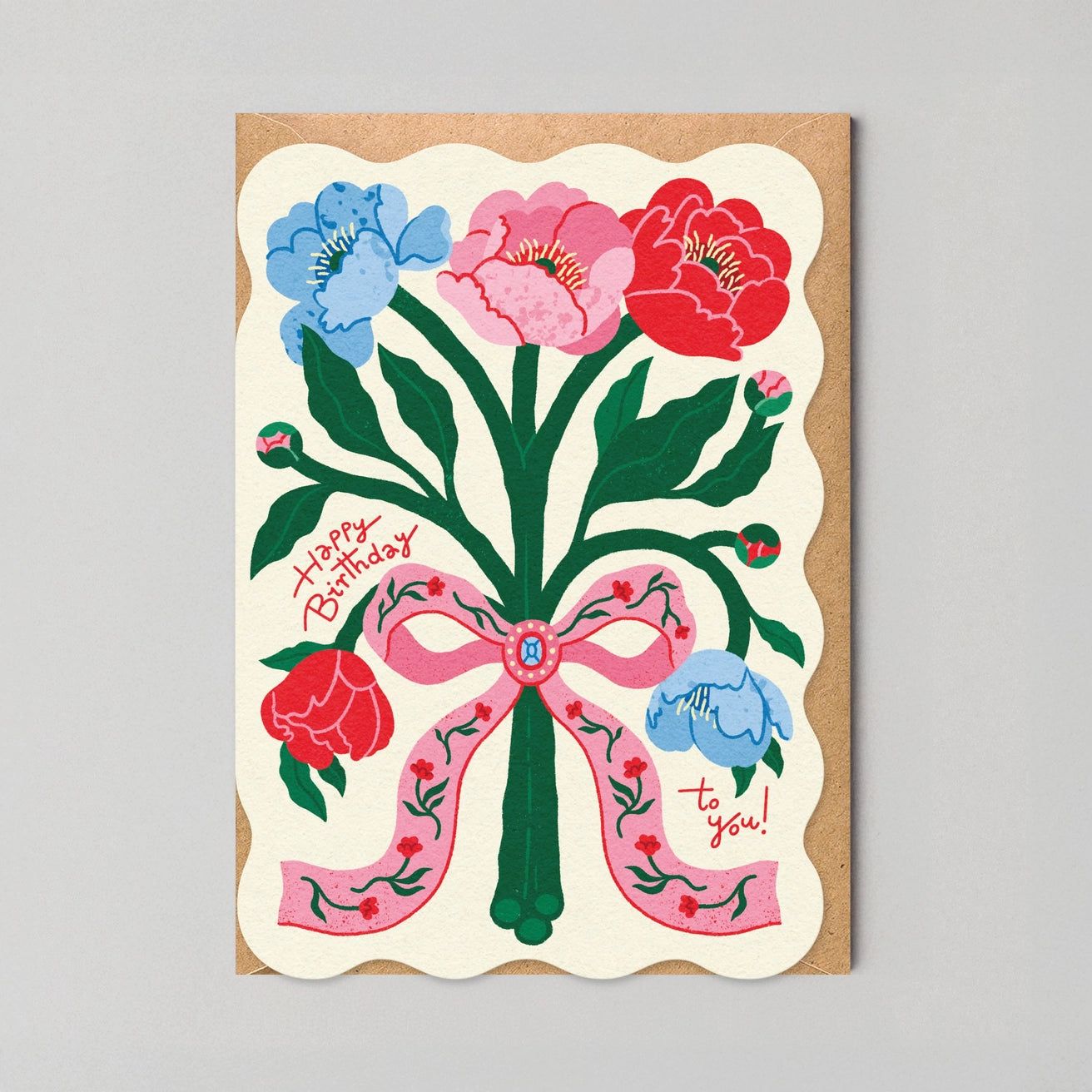 Die Cut Birthday Flower Bouquet Card Sustainably made in the UK