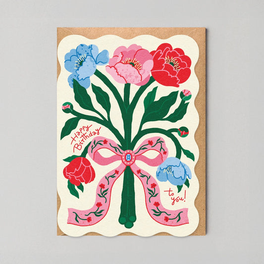 Die Cut Birthday Flower Bouquet Card Sustainably made in the UK