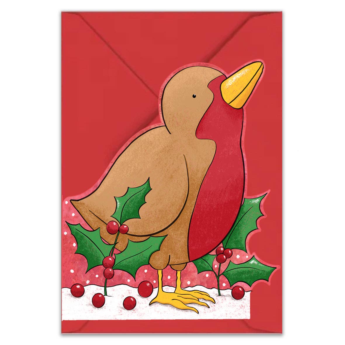 Robin Die Cut Christmas Card by Forget Me Not and Green