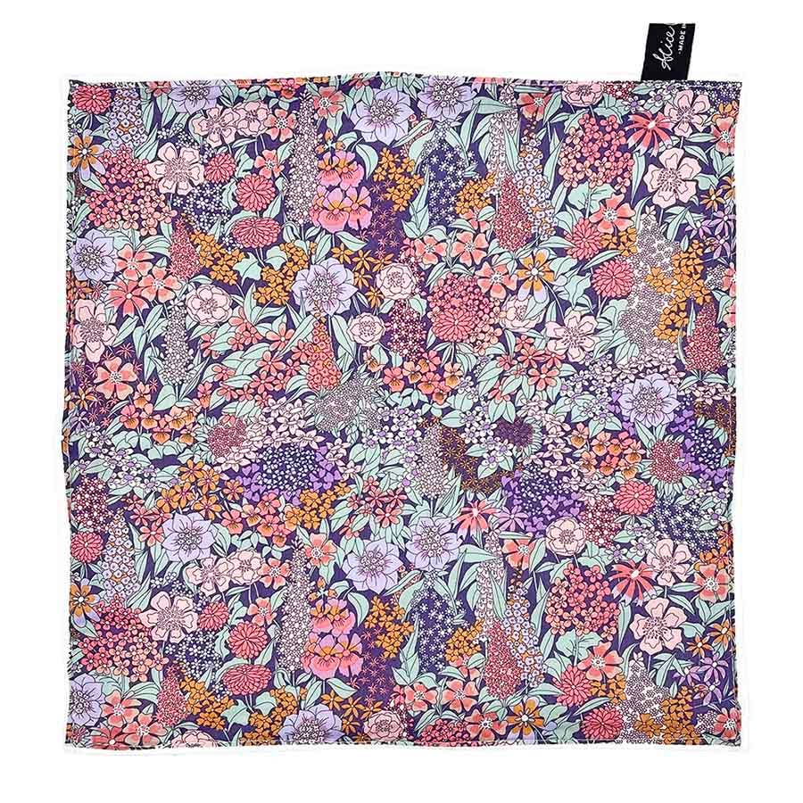 Reusable Face cloth in Liberty Ciara Lavender on one side and white cotton on the other side.