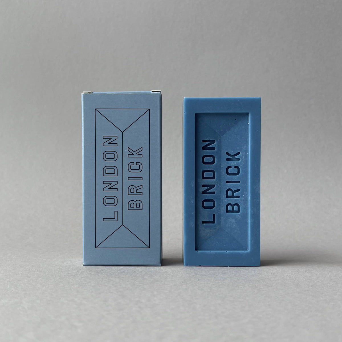 Peppermint scented blue London Brick shaped bar soap