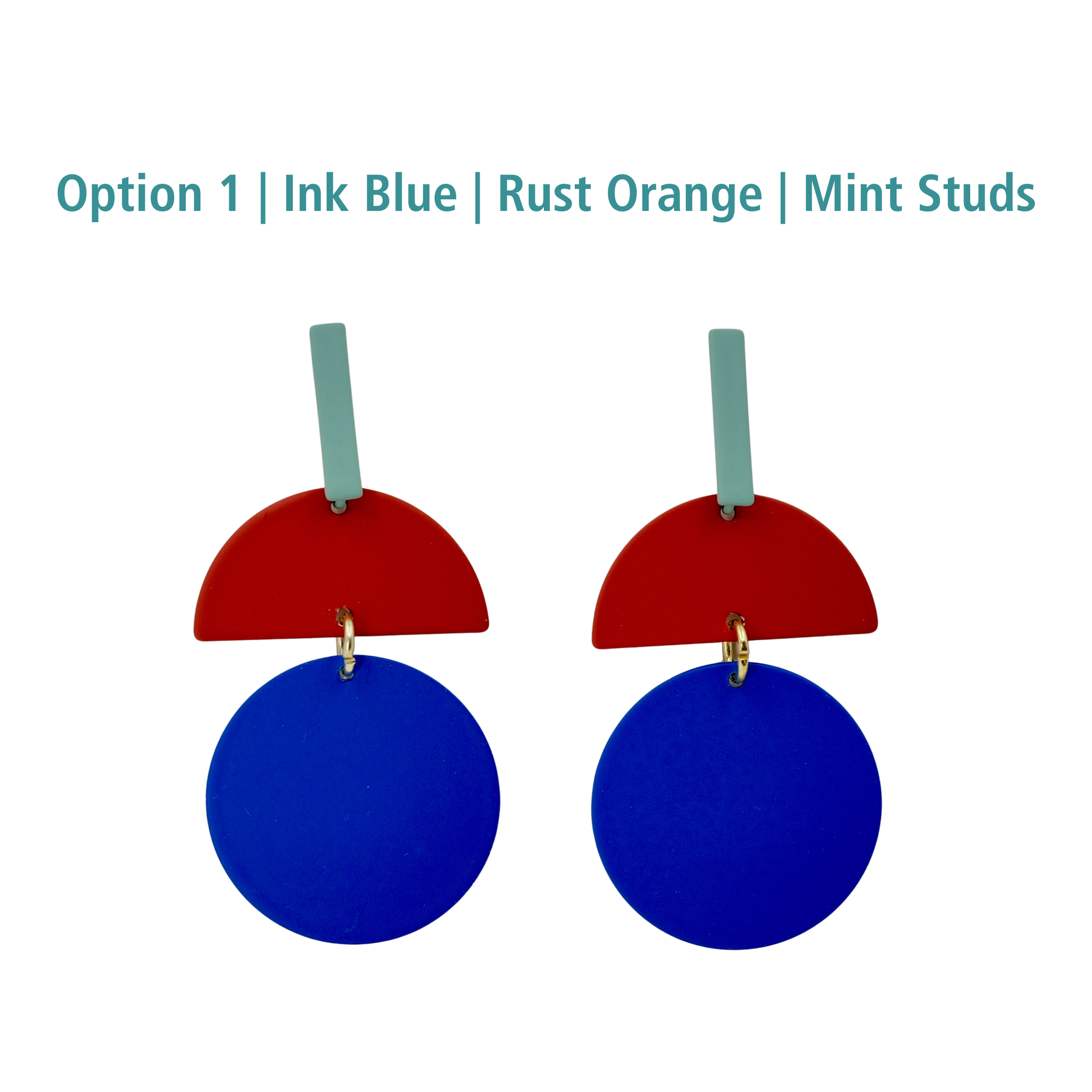 Turquoise and Lilac colour block earrings