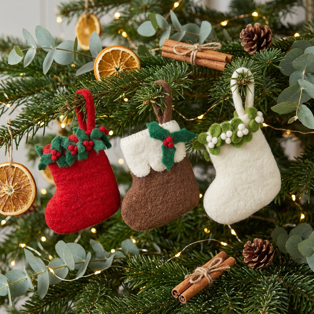 Hand-felted Christmas stocking from the Himalayas