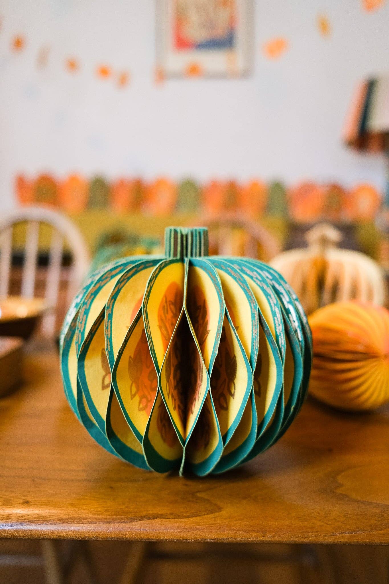 Recycled cotton paper gourd honeycomb decoration with cotton hanging loop, eco-friendly ornament.