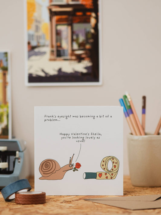 Sustainably sourced Valentine's card with recycled envelope