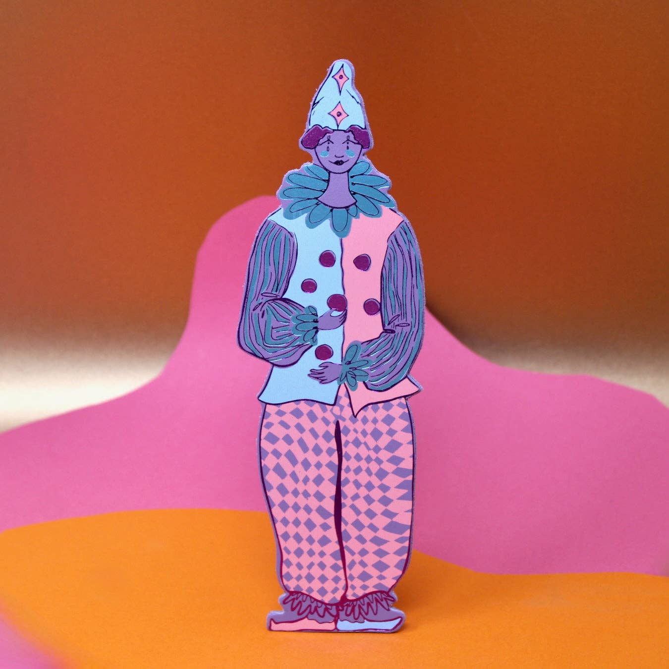Plastic-free packaging for the genuine leather clown bookmark
