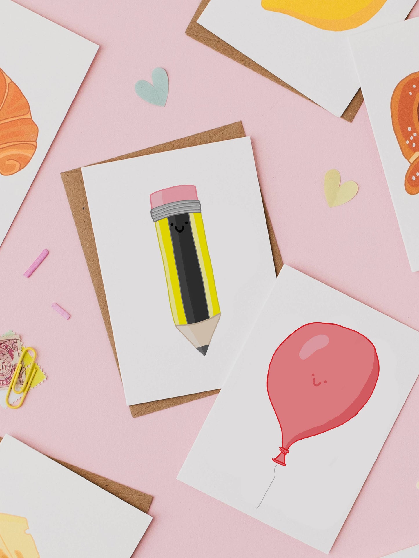 Sustainably sourced A7 mini pencil card shown with recycled kraft envelope