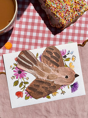 Eco-friendly Swooping Bird Greeting Card, plastic-free design