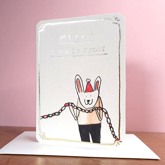 Elegant Gold Paperchain Christmas Card by Laura Skillbeck, 100% recycled