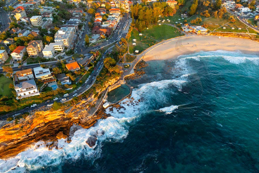 Photo of Australia's coastline which is inspiration for the colours of the earrings.