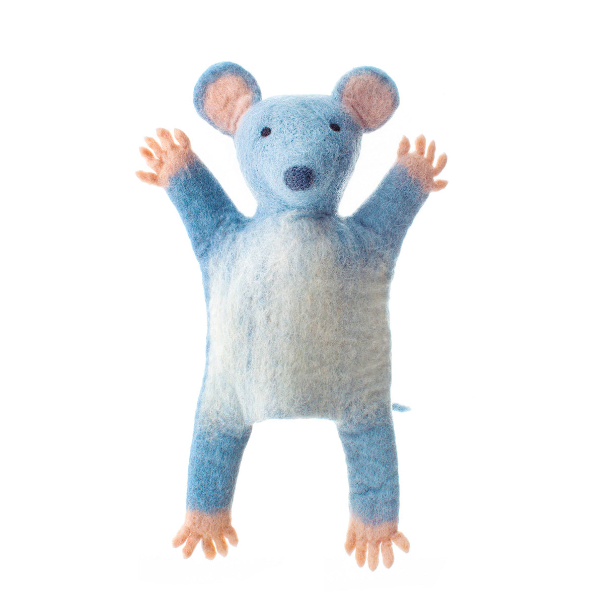 Molly Mouse Hand Puppet handmade from organic wool