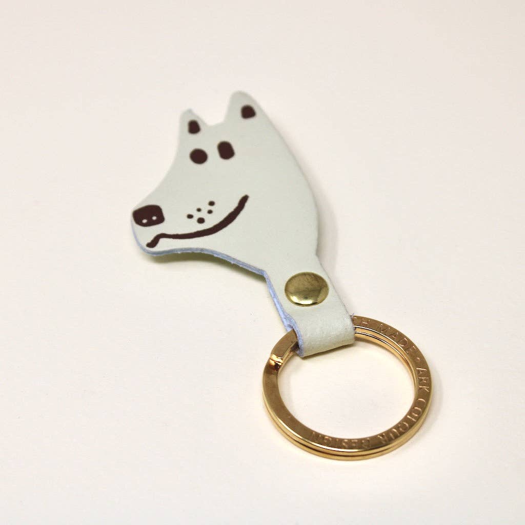 Handcrafted Leather Dog Keyring Profile
