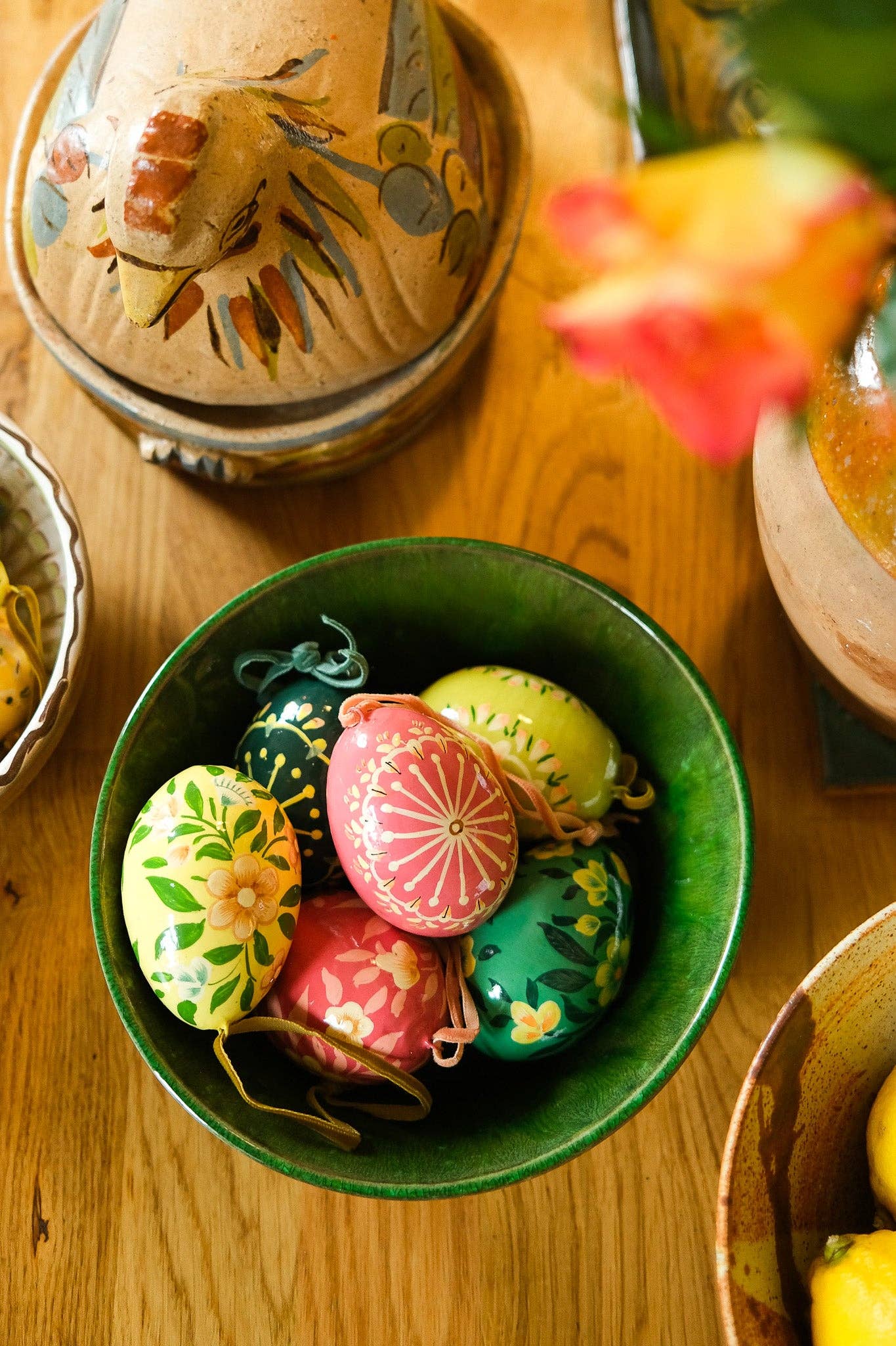 Collection of decorative hand-painted eggs