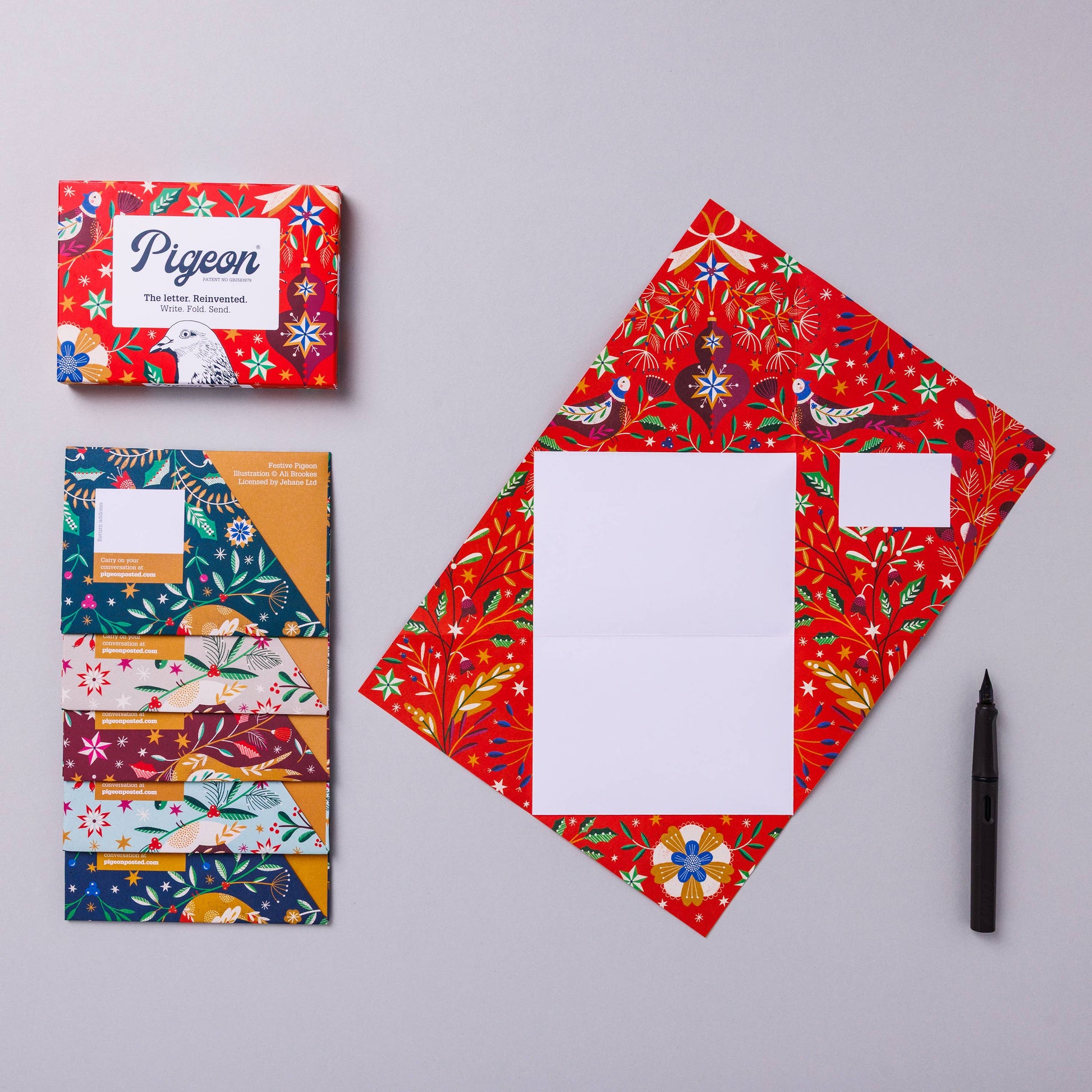 Sustainably sourced Christmas stationery letters folded