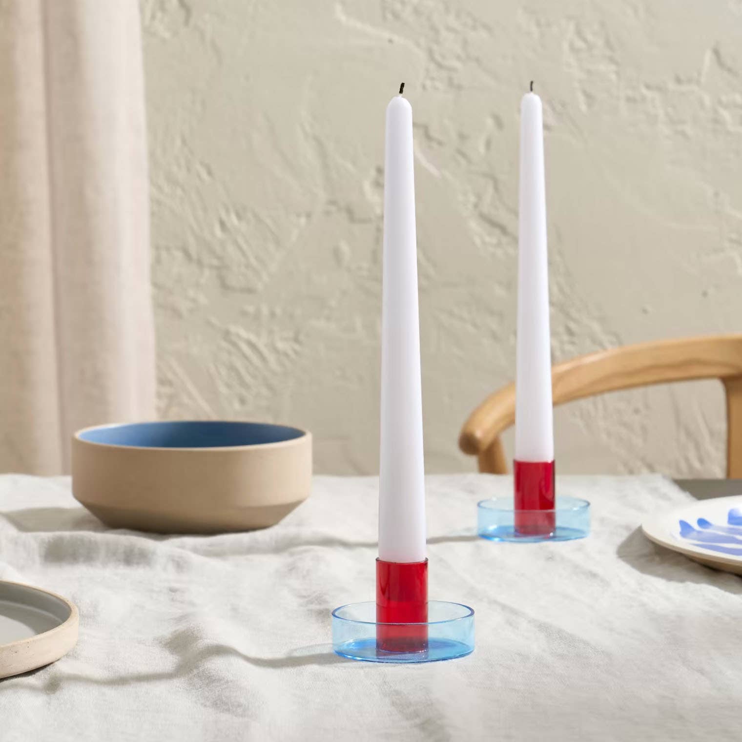 Dual Colour Borosilicate Glass Candle Holder