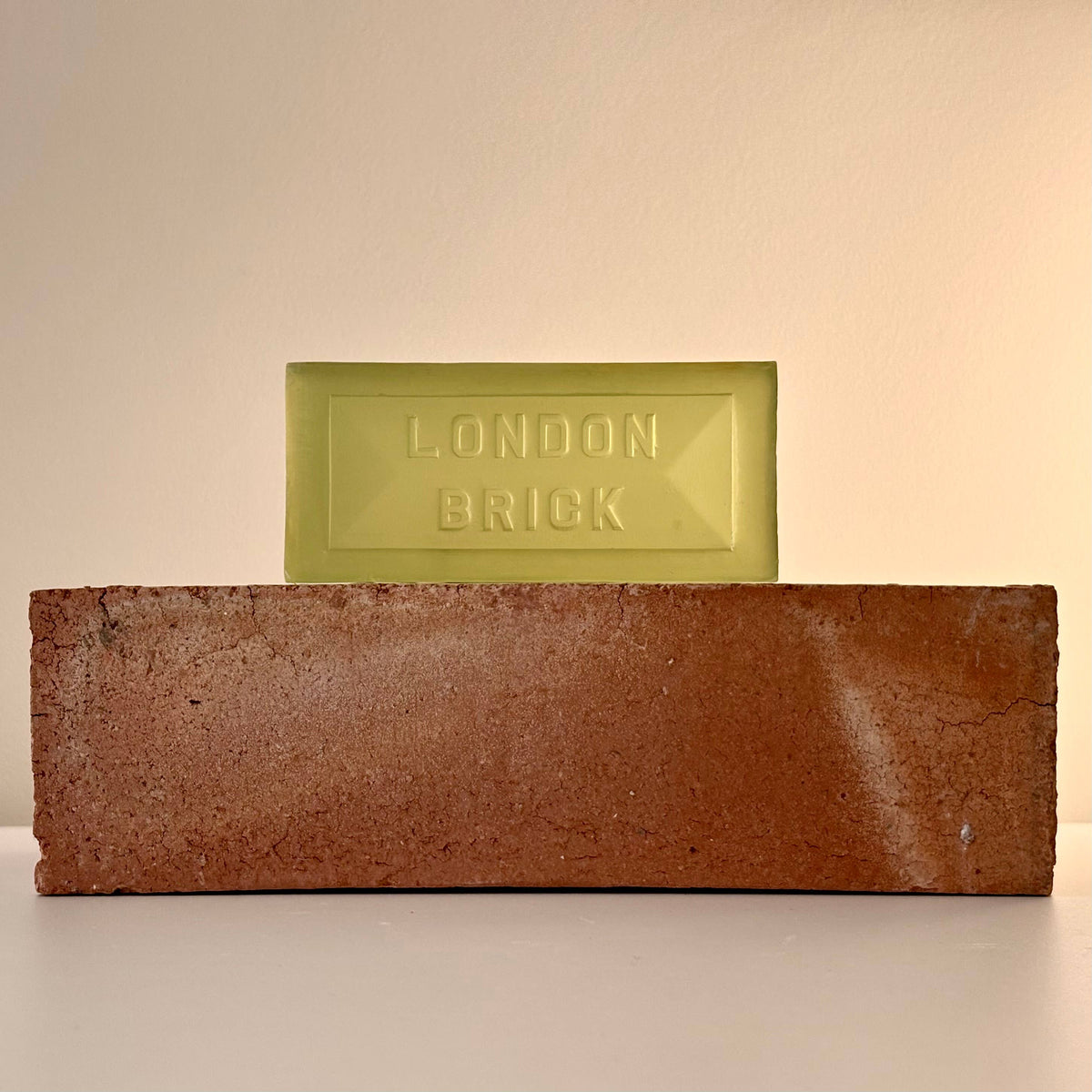 Eco-friendly vegan London brick soap in green Barbican Oasis scent