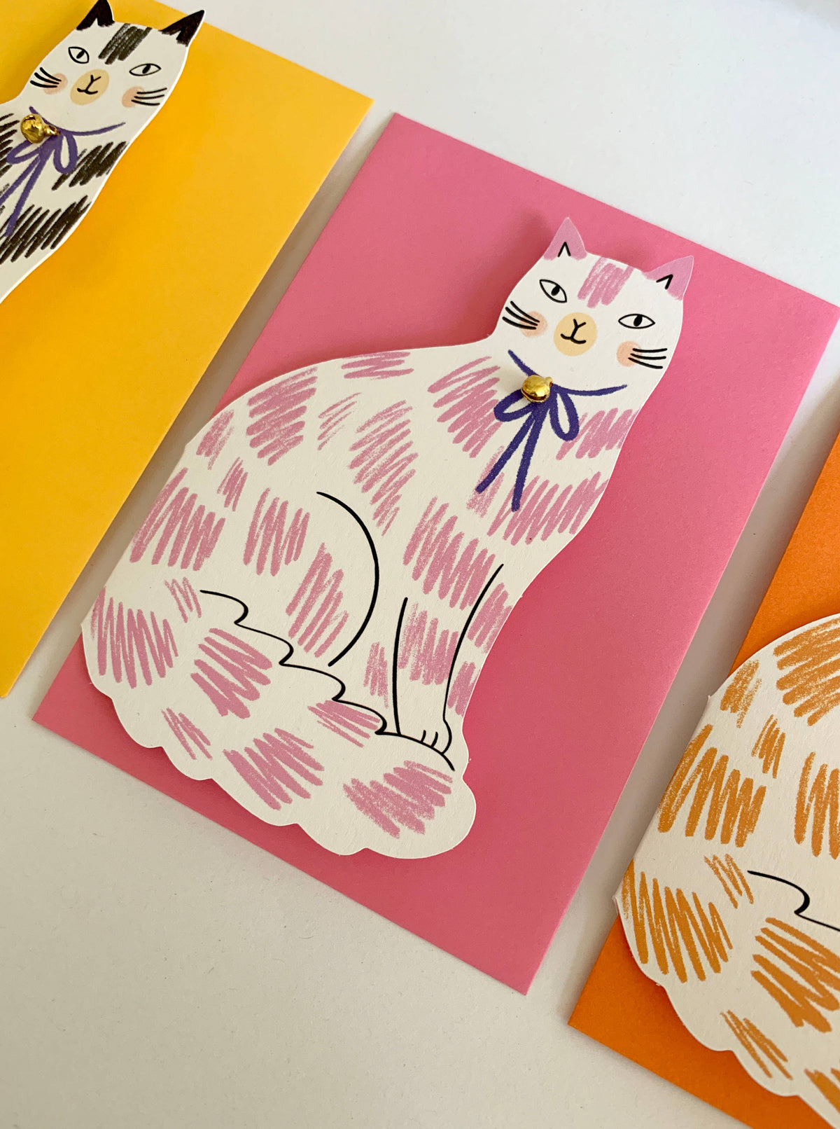 UK manufactured sitting kitty greeting card