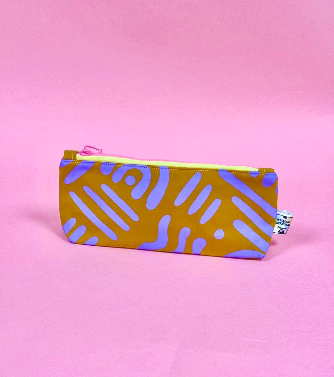 Multi-use waxed cotton makeup bag and pencil case