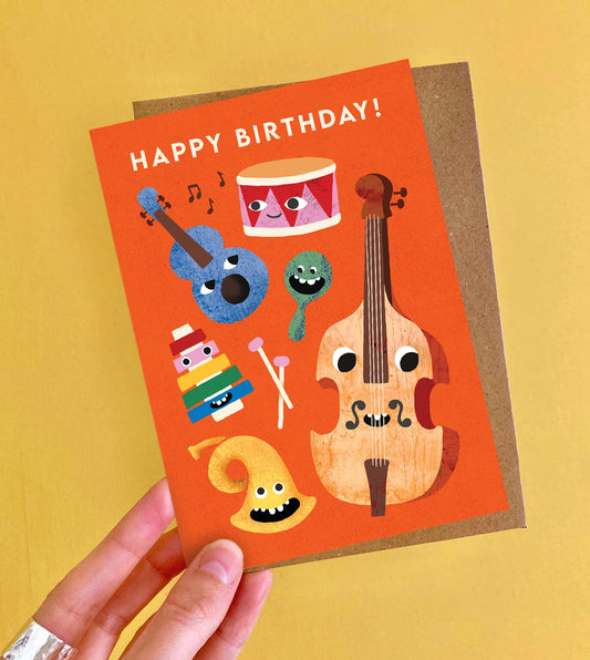 Music Faces Greeting Card by Emily Nash Illustration