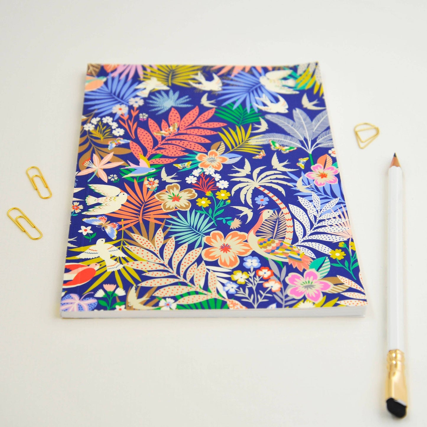 Wonderland In Blue Perfect Bound Notebook