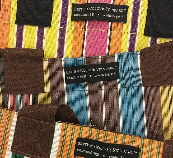 Ethically woven wash bag from upcycled materials