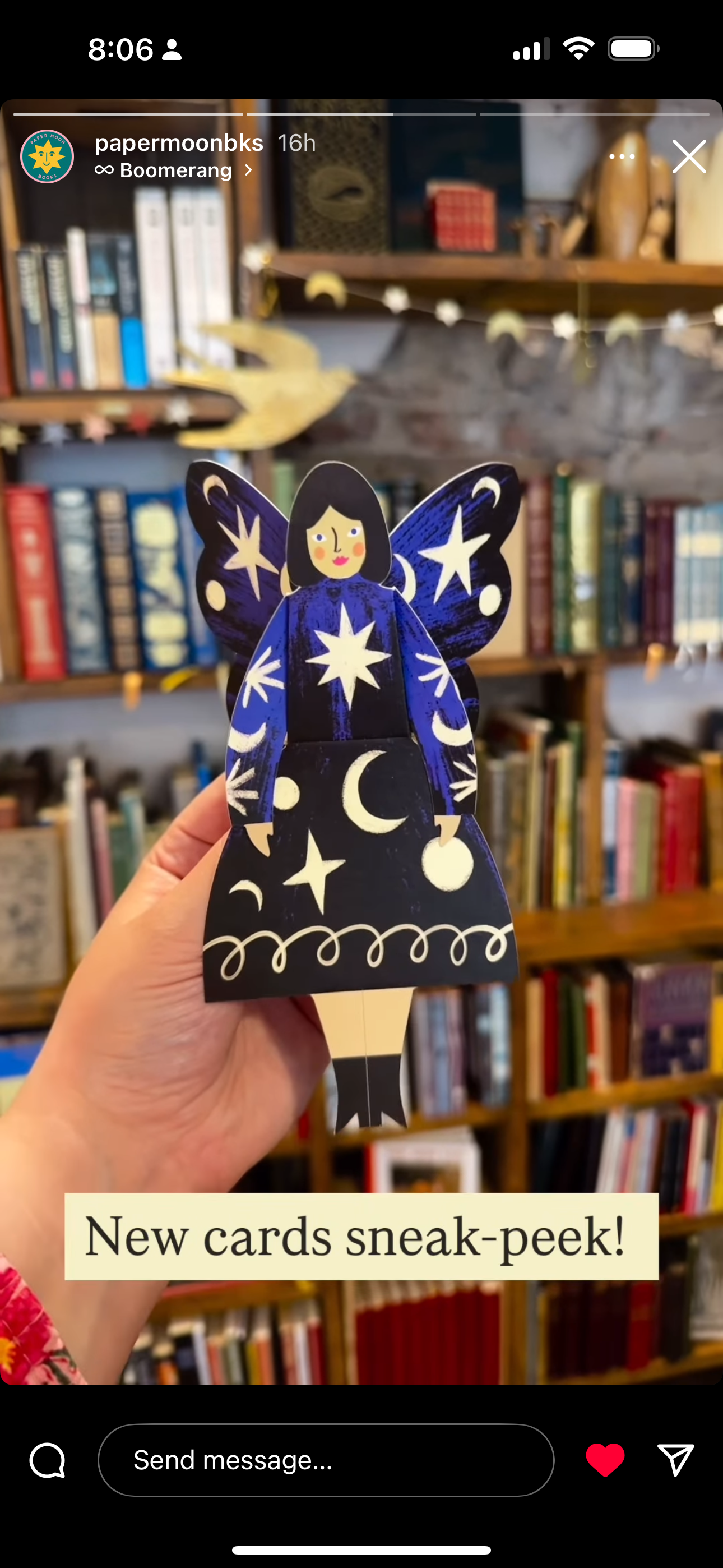 Butterfly Woman Sitting Greeting Card in Cosmic design, 3D foldable, Kitty Kenda Papergoods, UK-made