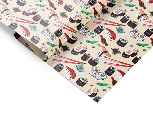 Eat the Moon Oh! Sushi Wrapping Paper sheet with sushi design