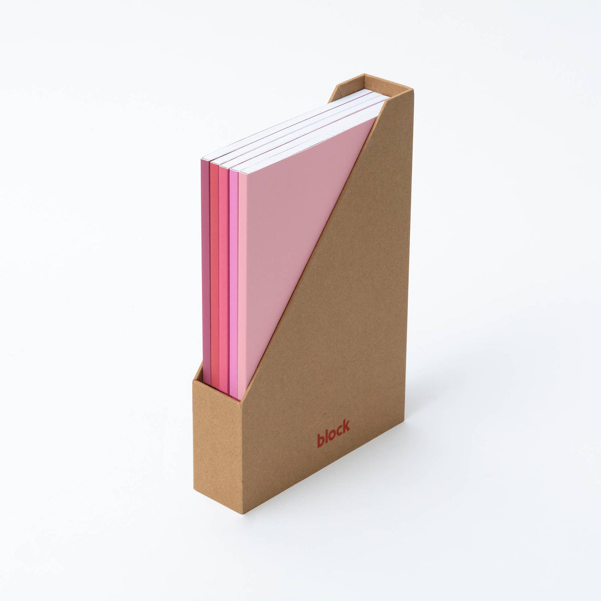 Spine view of colour coded gradient A5 notebook collection