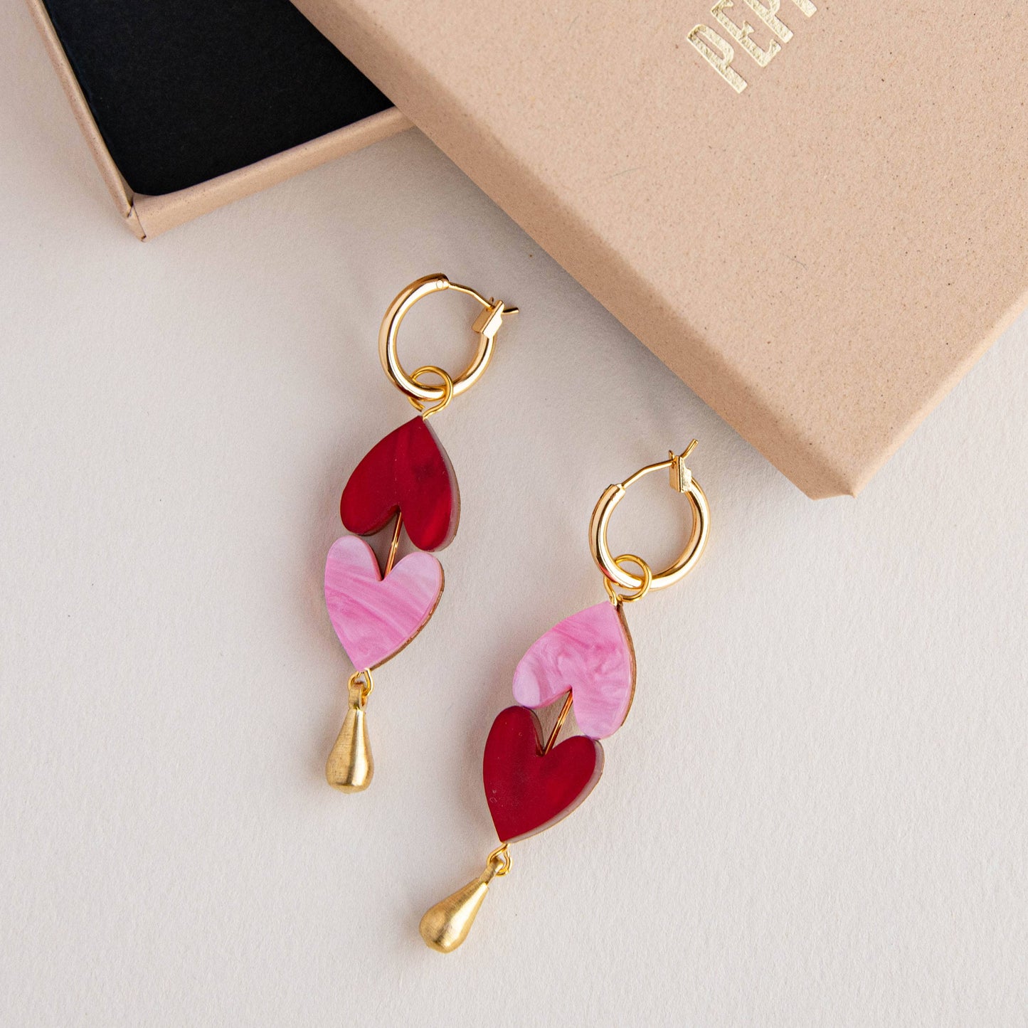 Queen of Hearts earrings lifestyle shot