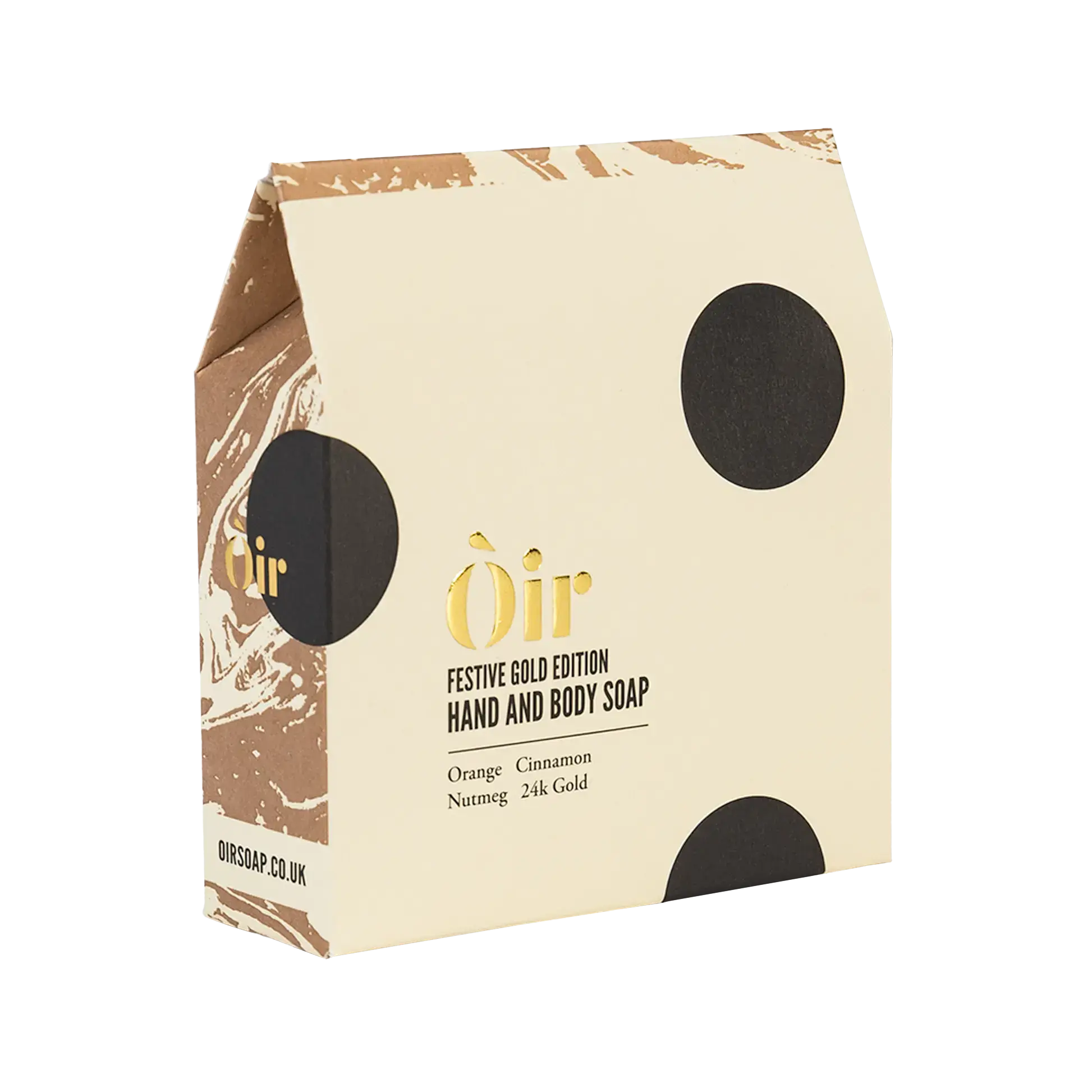 Oir Christmas Soap, Orange Cinnamon Nutmeg, 24k Gold Flakes, Poppy Seeds, Vegan, UK Handmade