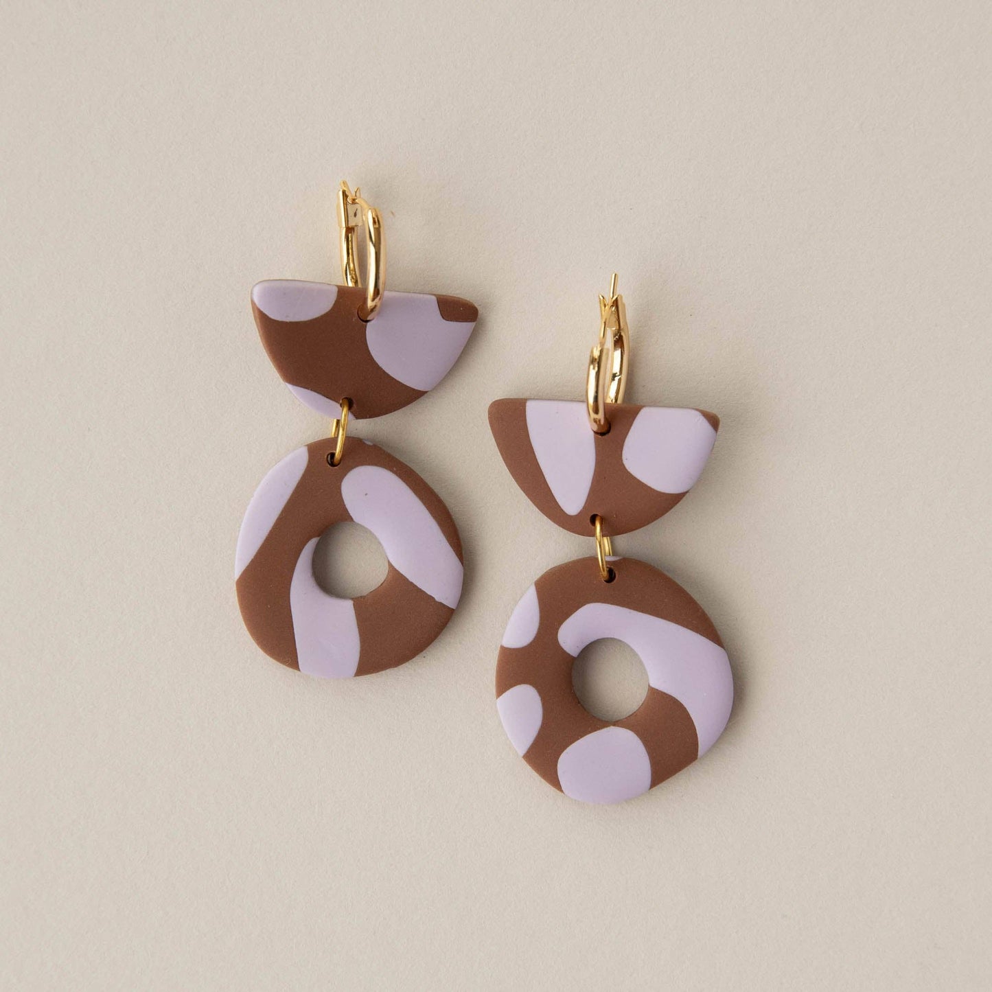Anna Hoops emerald and apple green clay earrings