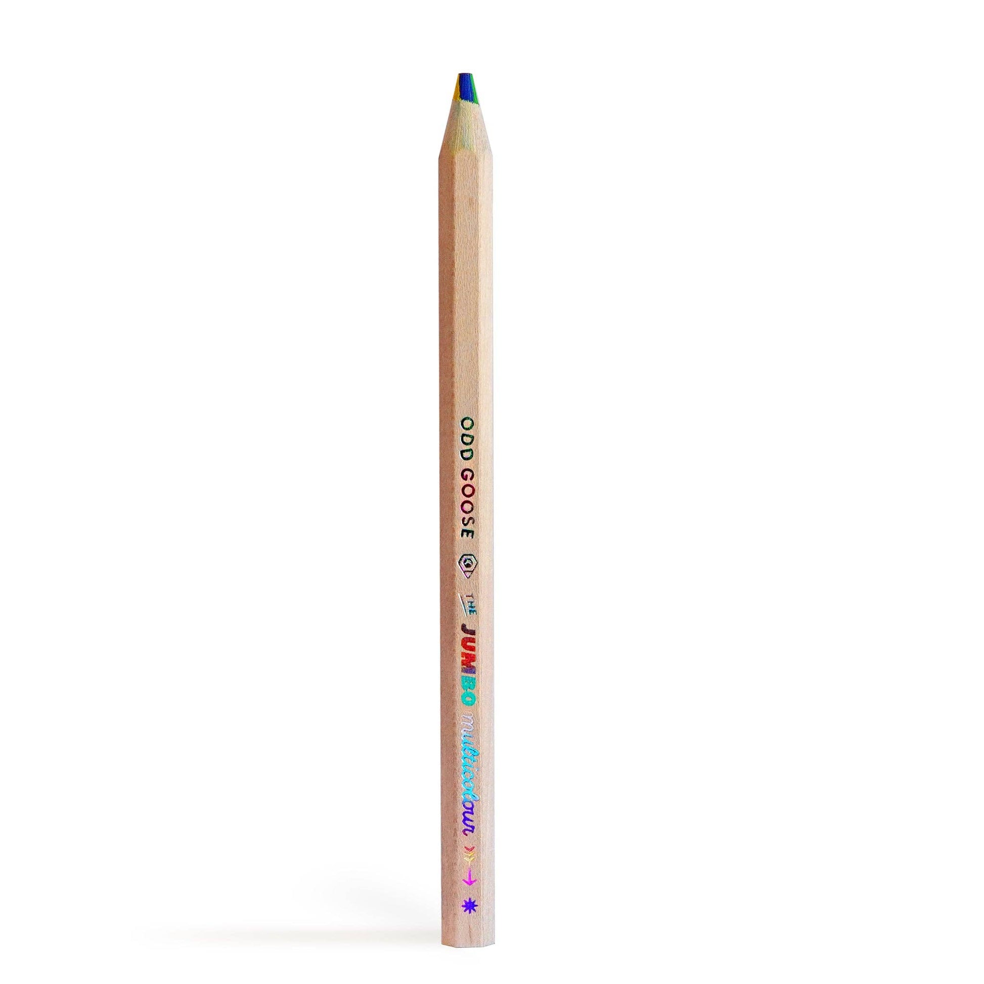 Jumbo Multicolour Colouring Pencil with rainbow foil print