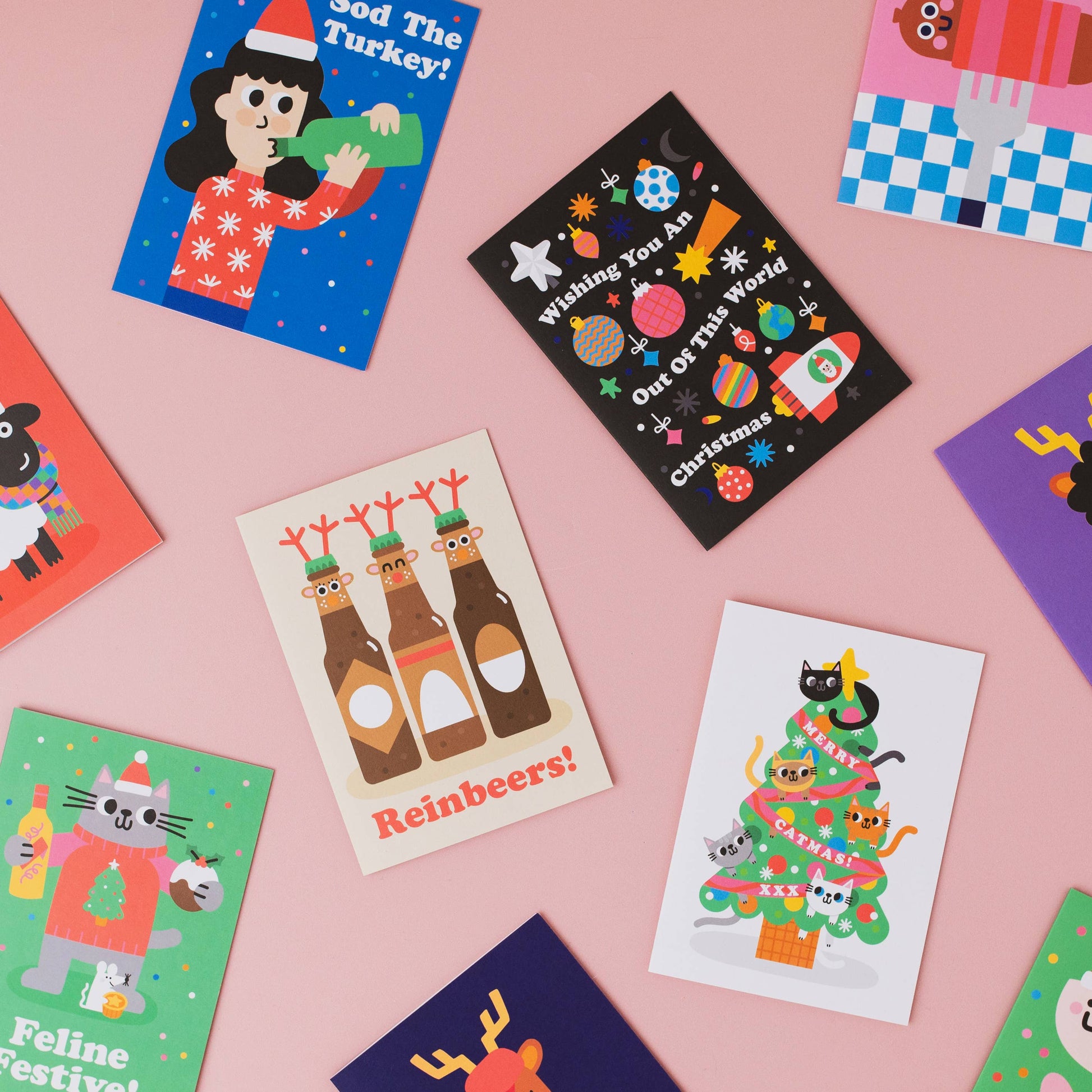 Funny Wham Christmas card close up details