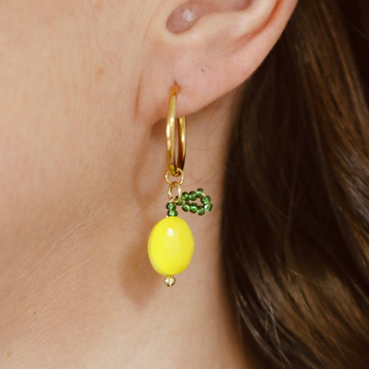 Lemons on Gold Plated Hoops
