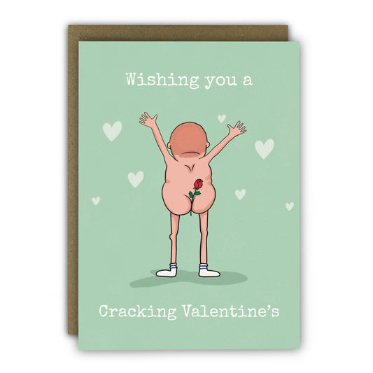 Funny Bare Bum Valentine's Day Card with Kraft Envelope