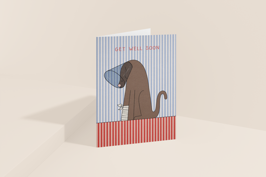 Eco-friendly A6 dog get well soon card with kraft envelope