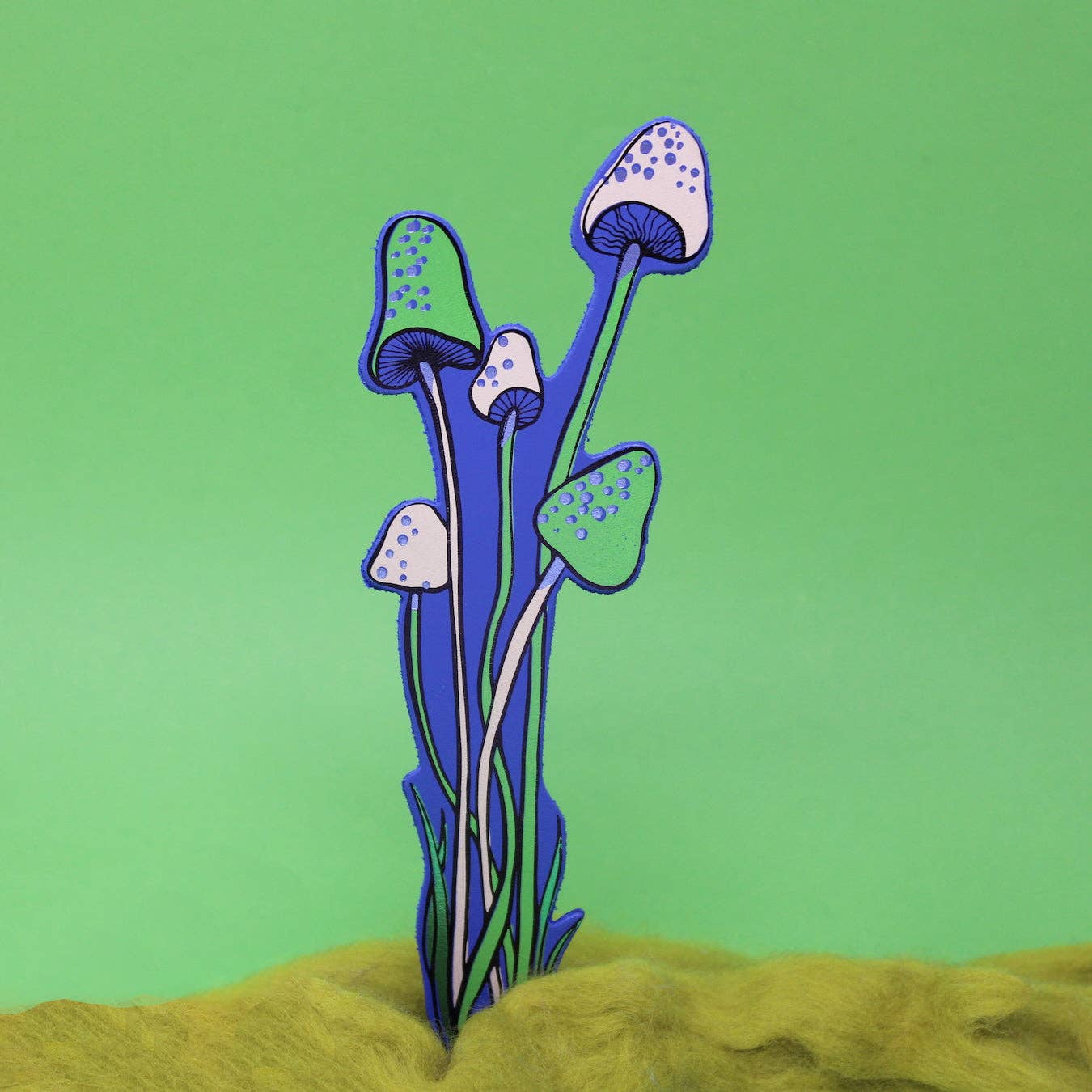 20cm tall genuine leather mushroom bookmark