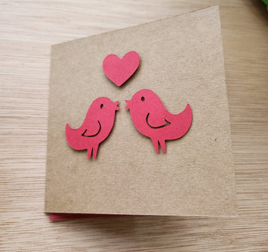 Lovebirds Small Kraft Card