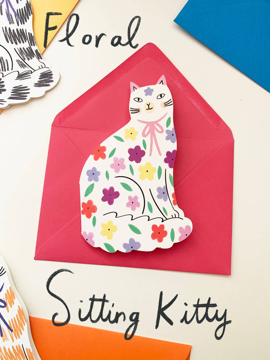 Eco-friendly recycled cat shaped card
