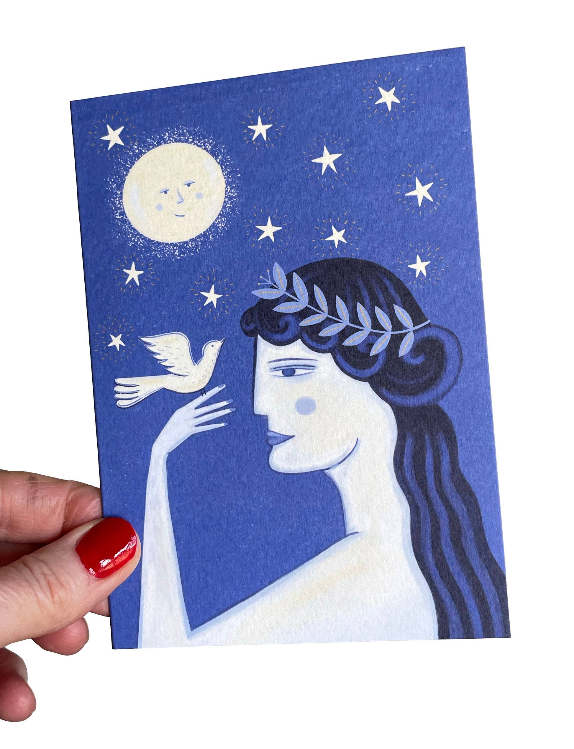 Sustainably sourced celestial greetings card with kraft envelope