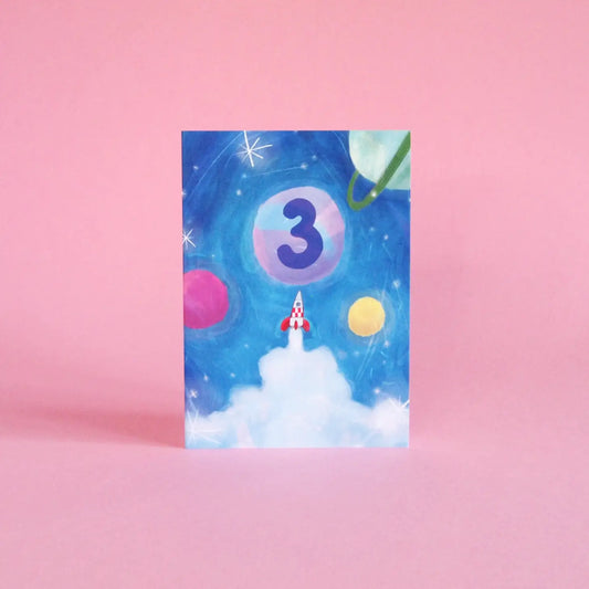 3 Year Old - Space Cadets Birthday Card