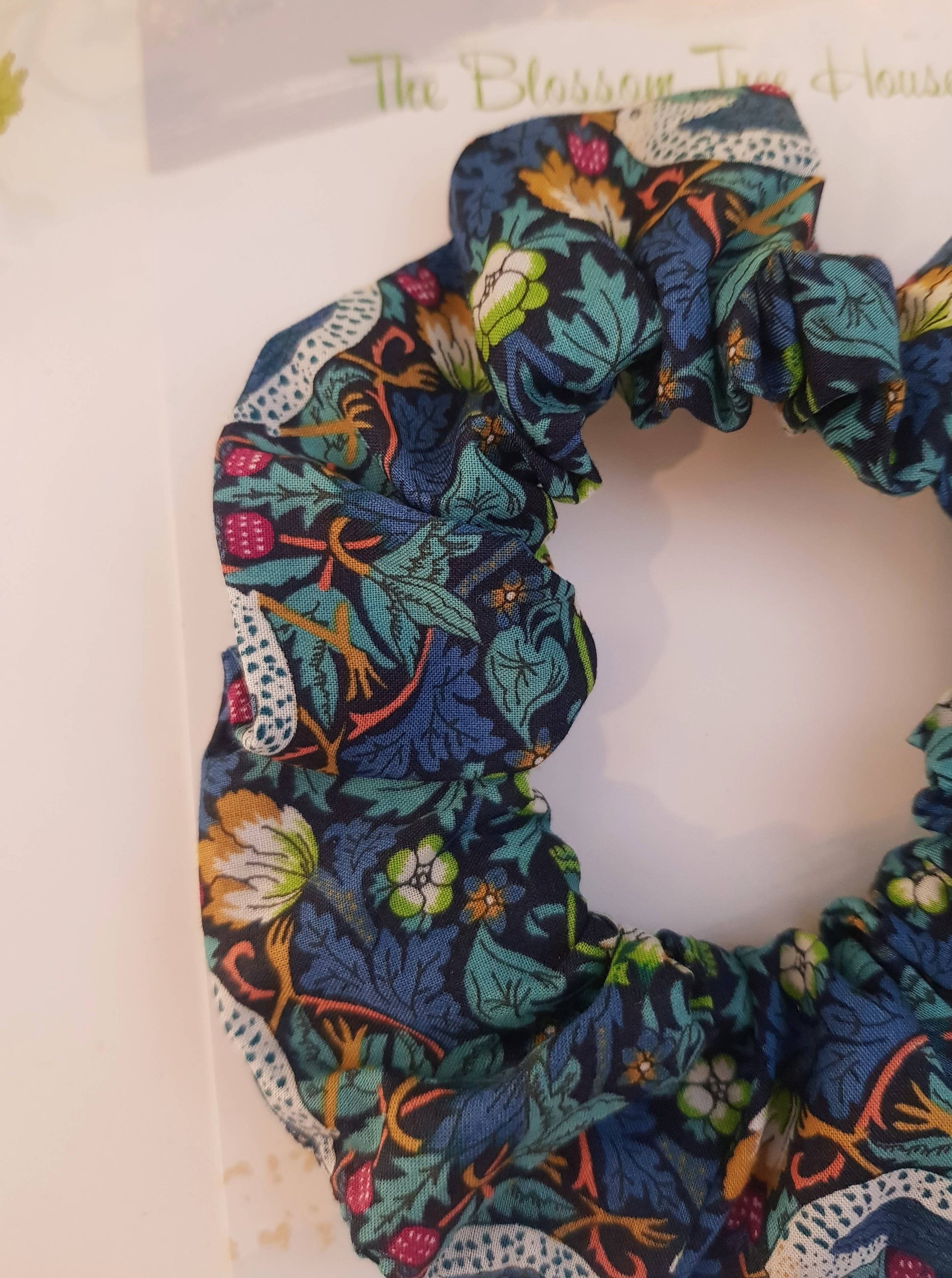 Handmade cotton scrunchie with Liberty fabric design, 9-10cm diameter