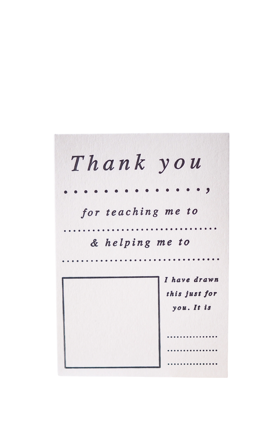 Thank you fill in the blank letter press cards
