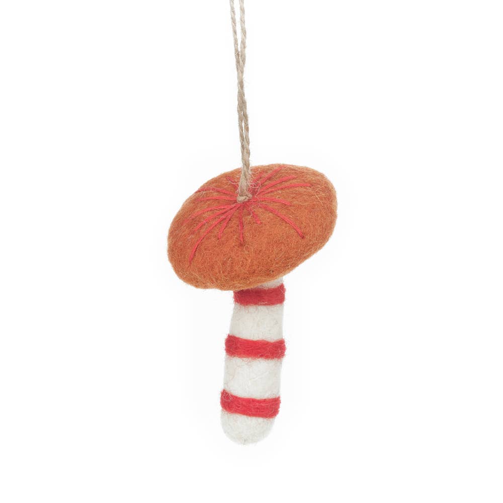 Eco friendly felt woodland mushroom decor