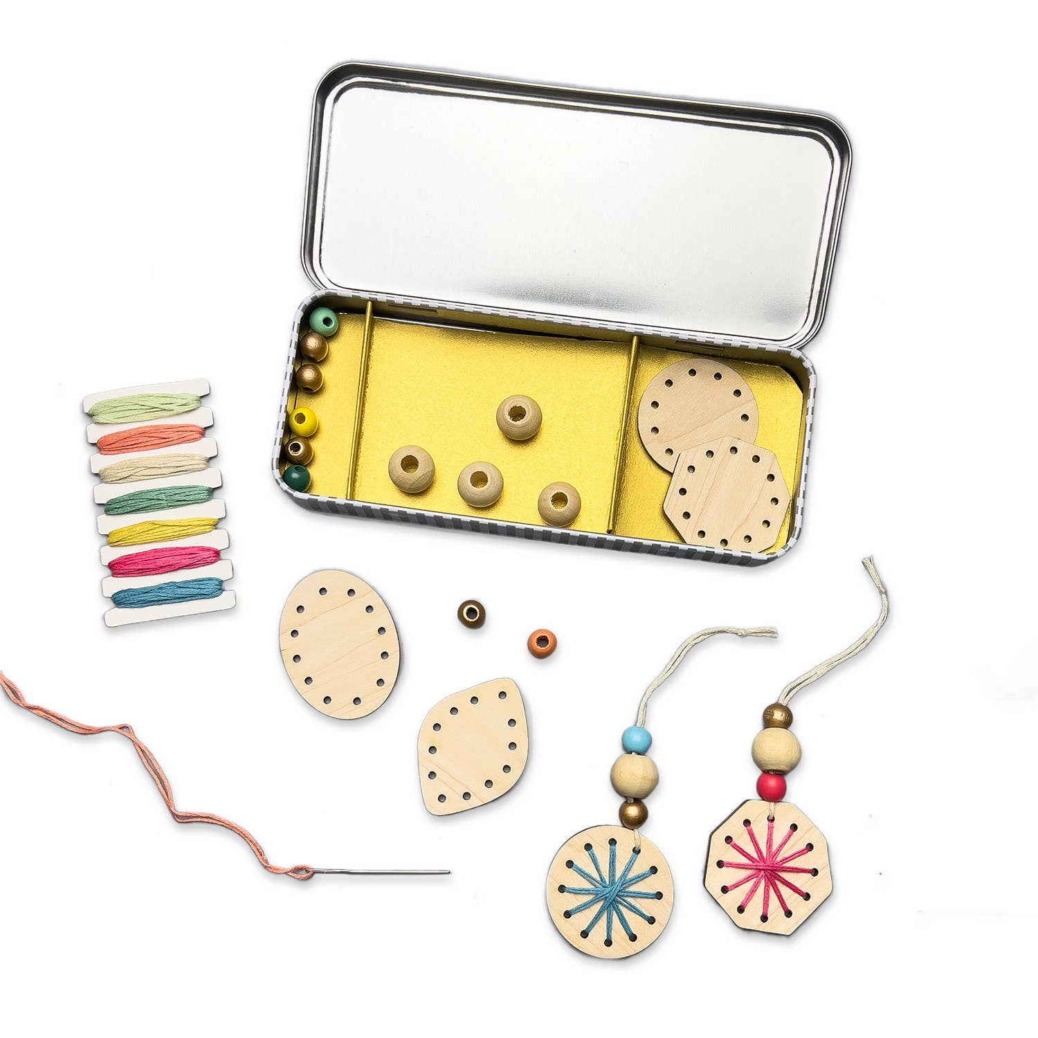 Woven Snowflake Christmas Decoration Kit with keepsake tin.
