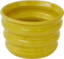 Handcrafted Ripple Beaker in Chartreuse. Handcrafted from stoneware clay, this colourful ceramic beaker with distinctive ripple texture is ideal for your morning coffee, a wine with friends or even a good old cup of water. The quirky rippled form provides a playful aesthetic whilst also being extremely ergonomic to hold, perfect for slotting your fingers comfortably into the grooves. 7 cm high and 9cm wide at the rim.